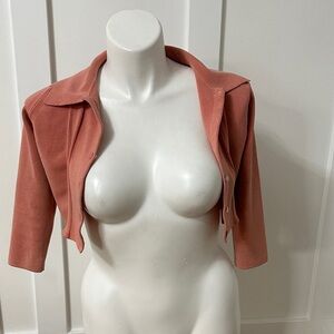 Essendi Coral Button-Up Cropped Cardigan Size L